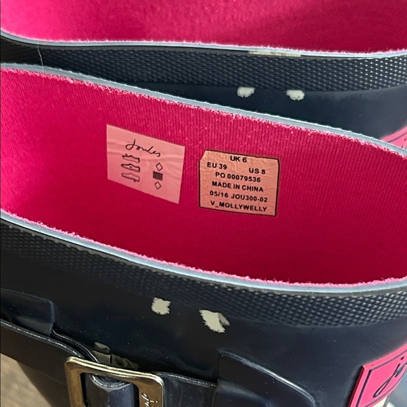 Navy and Pink Dog Print Rain Boots - Picture 3 of 8